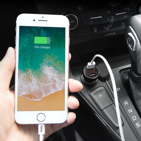 HOCO 3.1A Dual USB Ports Digital Display Fast Car Charger For Mobile Phone Camera Tablet Laptop HOCO 3.1A Dual USB Ports Digital Display Fast Car Charger For Mobile Phone Camera Tablet Laptop
