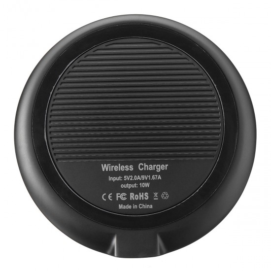 10W Qi Standard 9V Fast Wireless Desktop Charger Pad for iPhone X 8 Plus Galaxy S8 S9 Note 8