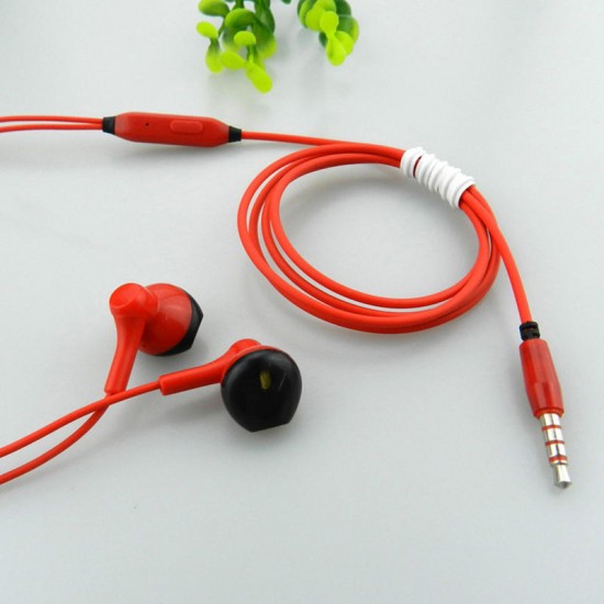 3.5mm Jack Semi-in-ear Wired Control Earphone Stereo Lossless Sound Noise Cancelling Music Headset