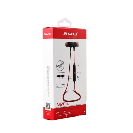 Awei A920BL Wireless Sport Bluetooth 4.0 Stereo In-ear Earphone Headphone Headset with Mic