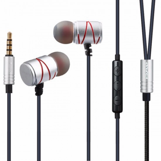 Awei ES-910TY 3.5mm In-ear Metal Hifi Heavy Bass Wired Earphone for Samsung Xiaomi Huawei