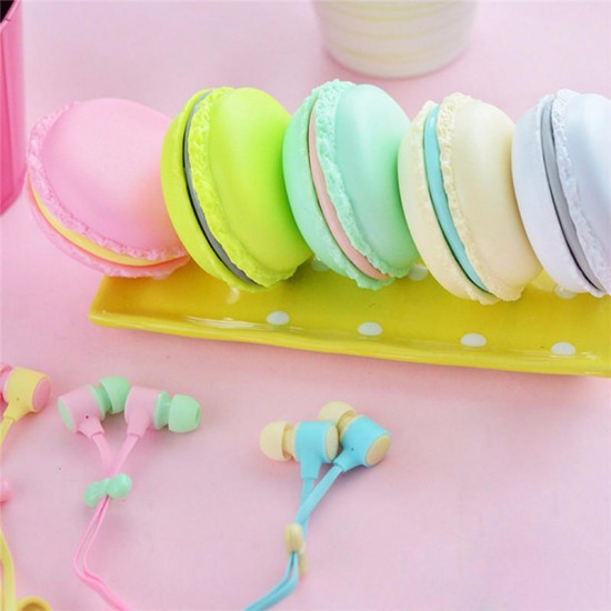 Portable Macaron Case Storage Box 3.5mm In-ear Earphone Headphone for iPhone X Samsung S7 S8 Xiaomi