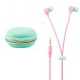 Portable Macaron Case Storage Box 3.5mm In-ear Earphone Headphone for iPhone X Samsung S7 S8 Xiaomi