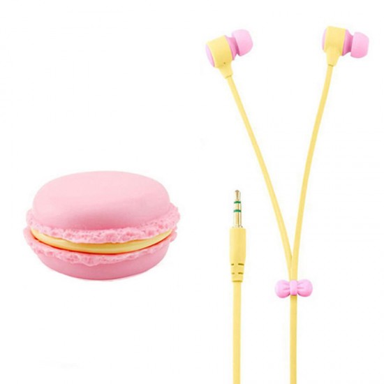 Portable Macaron Case Storage Box 3.5mm In-ear Earphone Headphone for iPhone X Samsung S7 S8 Xiaomi