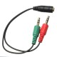 3.5mm Female to 2 Dual 3.5mm Male Headphone Mic Audio Splitter Cable For Tablet PC Laptop Computer