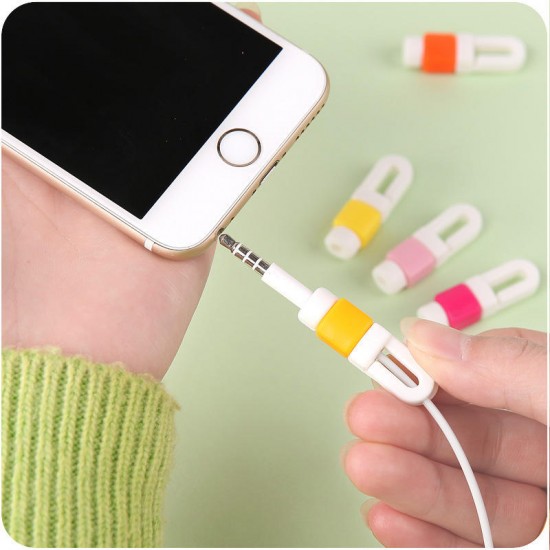 Earphone Cable Line Protector Organizer Charger Data Line Cord Protection For iPhone Random Color