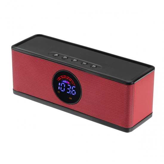 10W HiFi Wireless Bluetooth Speaker LED Display Dual Alarm Clock FM Radio TF Card Speaker with Mic