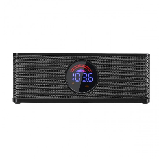 10W HiFi Wireless Bluetooth Speaker LED Display Dual Alarm Clock FM Radio TF Card Speaker with Mic
