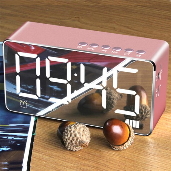 Bakeey™ Q9 2000mAh LED Display Alarm Clock TF Card AUX FM Radio Bluetooth Speaker With Mic Bakeey™ Q9 2000mAh LED Display Alarm Clock TF Card AUX FM Radio Bluetooth Speaker With Mic