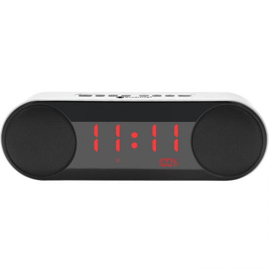 LED Display Alarm Clock Dual Driver Unit FM Radio Aux TF Card Heavy Bass Bluetooth Speaker With Mic LED Display Alarm Clock Dual Driver Unit FM Radio Aux TF Card Heavy Bass Bluetooth Speaker With Mic