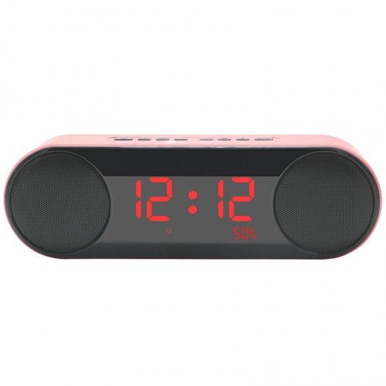 LED Display Alarm Clock Dual Driver Unit FM Radio Aux TF Card Heavy Bass Bluetooth Speaker With Mic LED Display Alarm Clock Dual Driver Unit FM Radio Aux TF Card Heavy Bass Bluetooth Speaker With Mic