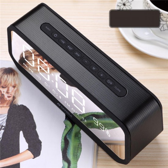 Sansui T26 Mirror LED Display Alarm Clock TF Card AUX FM Radio Bluetooth Speaker With Mic Sansui T26 Mirror LED Display Alarm Clock TF Card AUX FM Radio Bluetooth Speaker With Mic