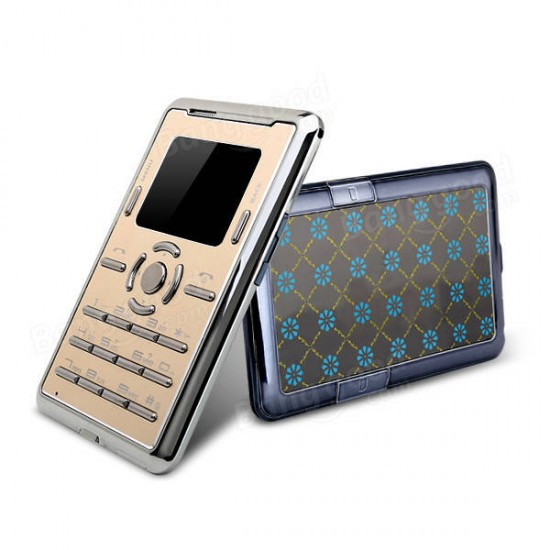 AEKU C5 0.96 Inch 320mAh Vibration Bluetooth MP3 Ultra Thin Low Radiation Pocket Mini Card Phone