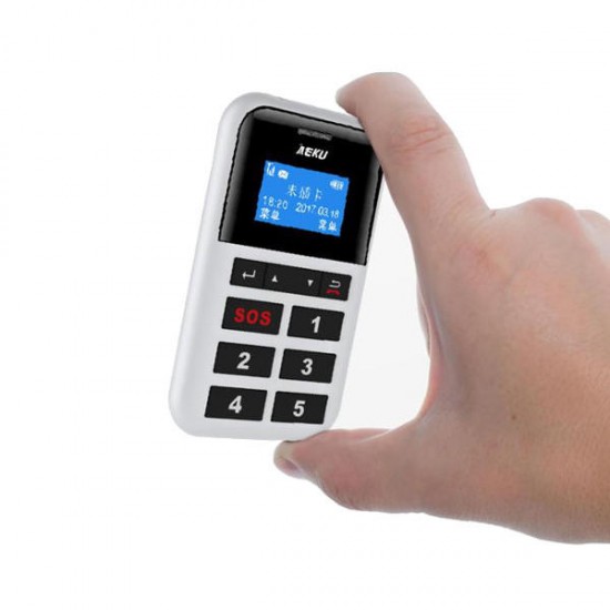 AEKU C9 1.3-inch 500mAh Low Radiation One Key Fast Dial SOS Long Standby Mini Card Phone