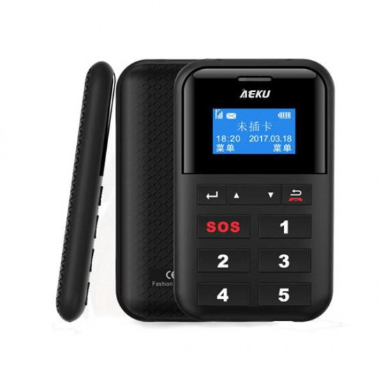 AEKU C9 1.3-inch 500mAh Low Radiation One Key Fast Dial SOS Long Standby Mini Card Phone