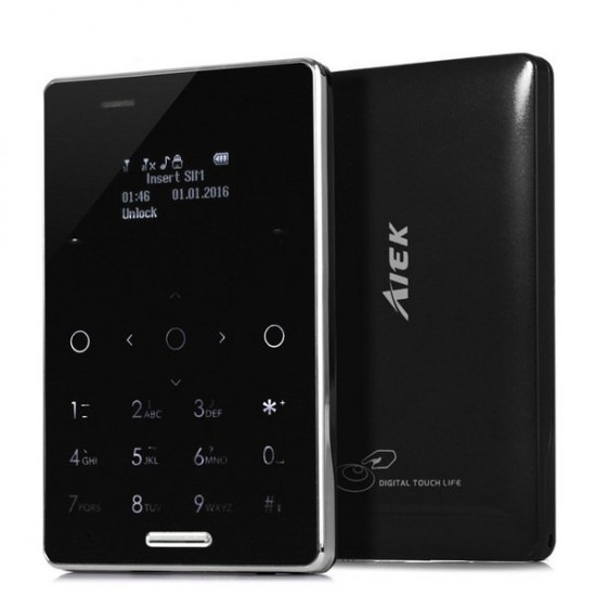 AIEK M4 0.96 Inch Ultra Thin MTK Dual SIM Card Bluetooth Quad Band Mini Card Phone