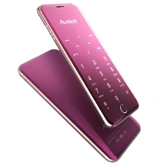 Anica A16 1.63 Inch 480mAh Touch Sensitive Keyboard Ultra Thin Dual SIM Bluetooth Mini Card Phone