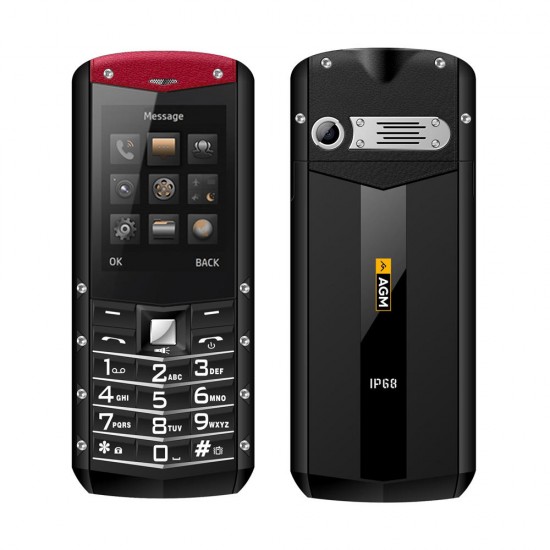 AGM M2 IP68 Waterproof 2.4'' 1970mAh Bluetooth FM Dual SIM Long Standby Dust-proof Feature Phone