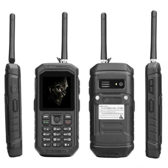 JEASUNG X6 IP68 2.4 Inch 2500mAh UHF Walkie Talkie Torch Bluetooth Dual SIM Waterproof Feature Phone