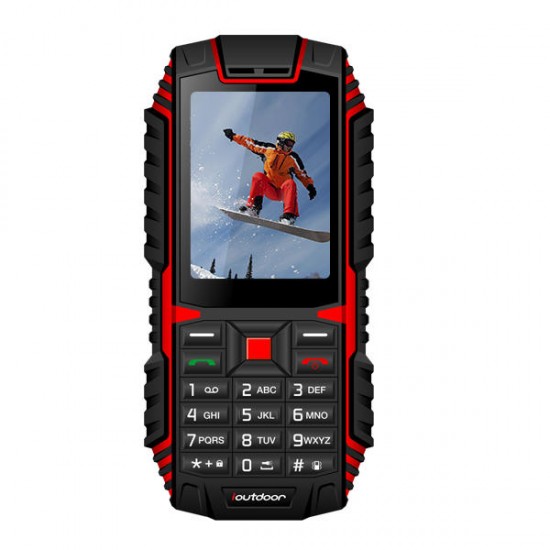 ioutdoor T1 IP68 Waterproof Level 2.4 Inch 2100mAh 2MP 128MB Flashlight FM Dual SIM Feature Phone