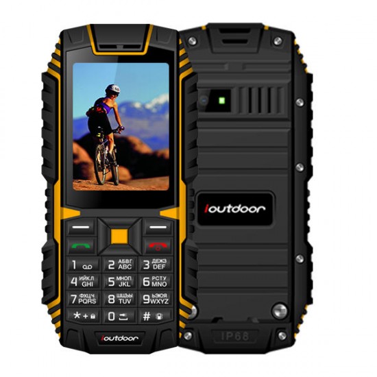 ioutdoor T1 IP68 Waterproof Level 2.4 Inch 2100mAh 2MP 128MB Flashlight FM Dual SIM Feature Phone