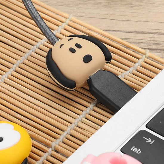 Universal Cute Cartoon Charging Data Cable Protector Winder Protective Cover