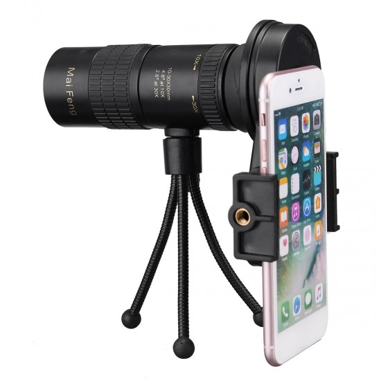 10-30x Telephoto Telescope Monocular Camera Lens+ Cell Phone Clip +Tripod Stand