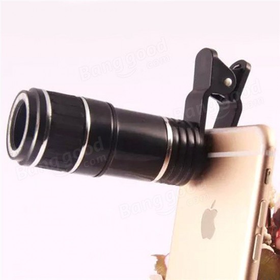 12X Universal Telephoto Lens Mobile Phone Optical Zoom Telescope Camera For iPhone Xiaomi Huawei