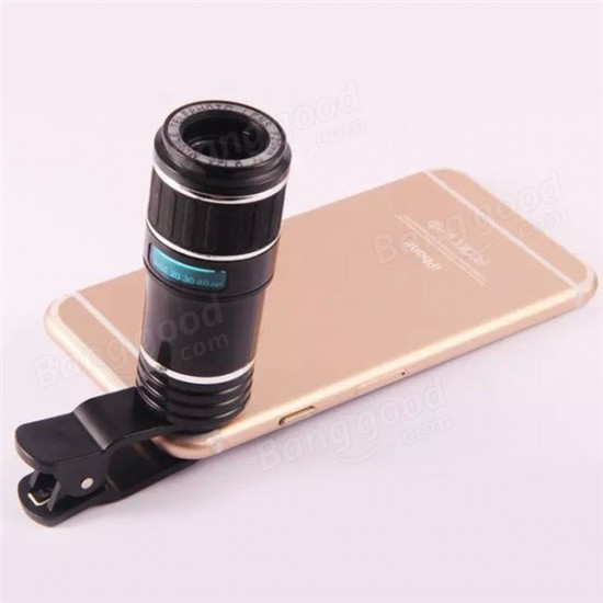 12X Universal Telephoto Lens Mobile Phone Optical Zoom Telescope Camera For iPhone Xiaomi Huawei