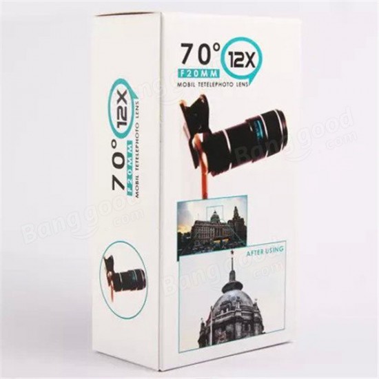 12X Universal Telephoto Lens Mobile Phone Optical Zoom Telescope Camera For iPhone Xiaomi Huawei