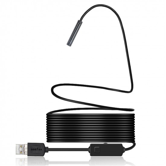 2 in 1 5mm 6LED IP67 Micro USB/USB Endoscope Borescope Inspection Camera Rigid Cable for Android PC