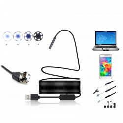 2 in 1 5mm 6LED IP67 Micro USB/USB Endoscope Borescope Inspection Camera Soft Cable for Android PC 2 in 1 5mm 6LED IP67 Micro USB/USB Endoscope Borescope Inspection Camera Soft Cable for Android PC