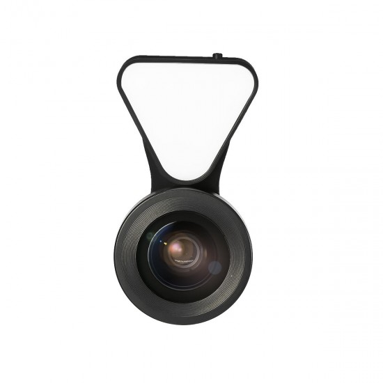 2 in 1 Clip-on Glass Lens Wide Angle Lens with Rechargeable Flashlight for Mobile Phone