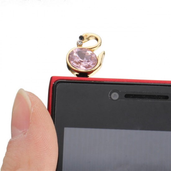 3.5mm Anti Dust Plug 3D Swan Earphone Plug Cover Stopper Cap Universal For iPhone Cell Phone
