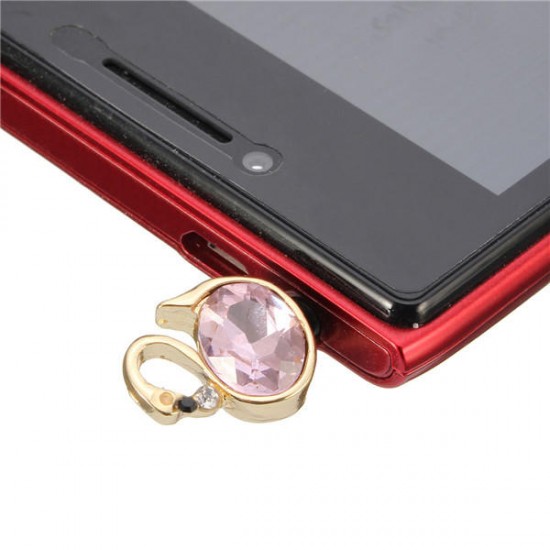 3.5mm Anti Dust Plug 3D Swan Earphone Plug Cover Stopper Cap Universal For iPhone Cell Phone