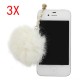 3X3.5mm Fur Ball Hangings Pendant Dustproof Plug For Mobile Phone
