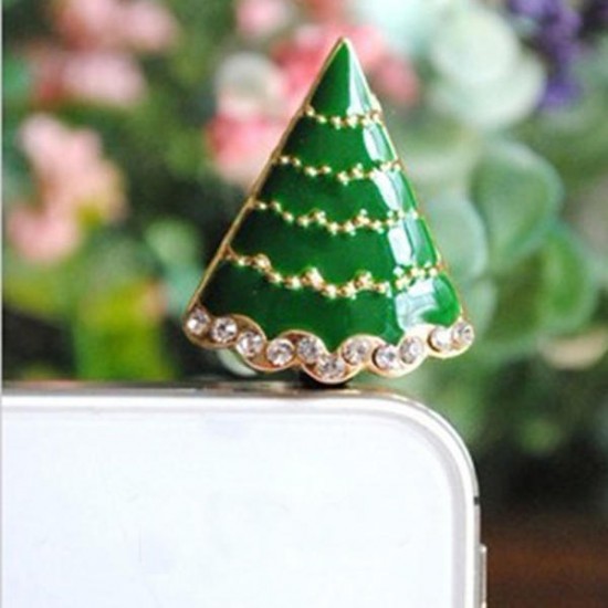 3x Christmas Gift Tree Cell Phone Anti Dust Plug For Mobile Phone