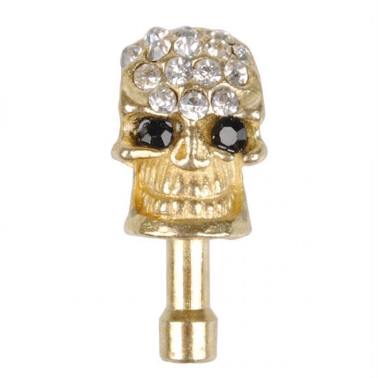 Halloween 3.5mm Diamond Skull Dust Plug Earphone Plug For Cell Phone