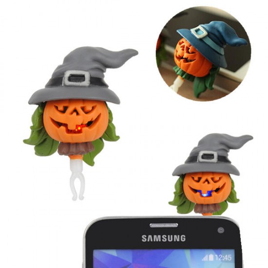 Halloween Pumpkin Flashlight Dustproof Plug for Mobile Phone Halloween Pumpkin Flashlight Dustproof Plug for Mobile Phone