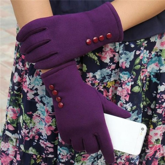 Women Winter Touch Screen Gloves Ladies Outdoor Cotton Mittens for Xiaomi iPhone Samsung