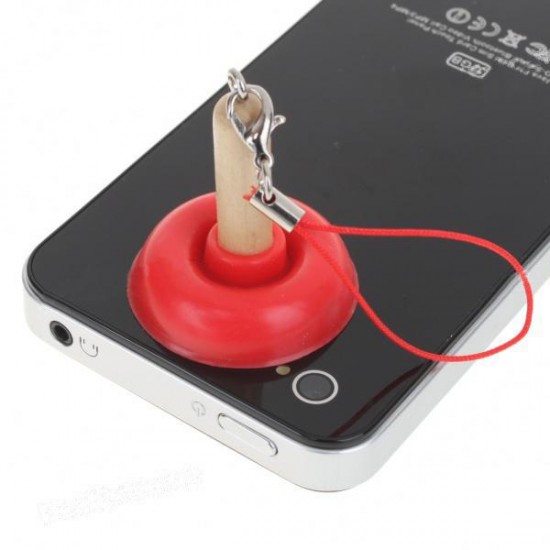 Mini Toilet Plunger Silicone Stand Holder for Digital Devices