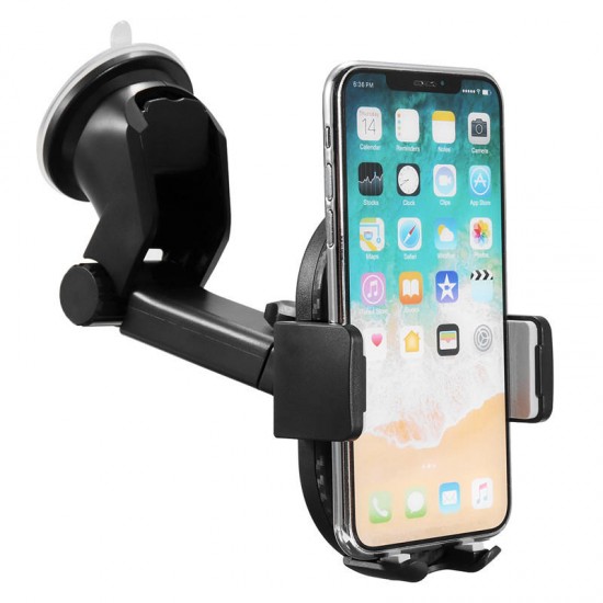 10W Fast Qi Wireless Charge Adjustable Windshield Dashboard Holder Car Mount for Mobile Phone