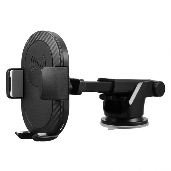 10W Fast Qi Wireless Charge Adjustable Windshield Dashboard Holder Car Mount for Mobile Phone