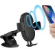 10W Fast Qi Wireless Charge Adjustable Windshield Dashboard Holder Car Mount for Mobile Phone