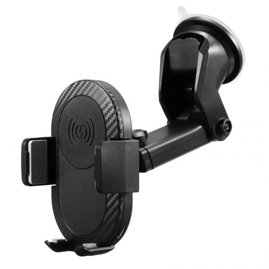 10W Fast Qi Wireless Charge Adjustable Windshield Dashboard Holder Car Mount for Mobile Phone