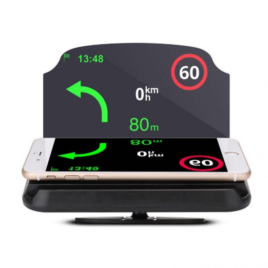 2 in 1 HUD Head Up Display Navigation Car GPS Phone Mount Bracket Holder for iPhone Samsung Xiaomi