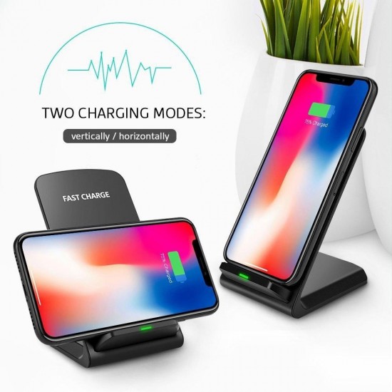 10W Dual Coils Qi Wireless Charger Fast Charging Phone Holder For Qi-enabled Devices iPhone Samsung Huawei Xiaomi