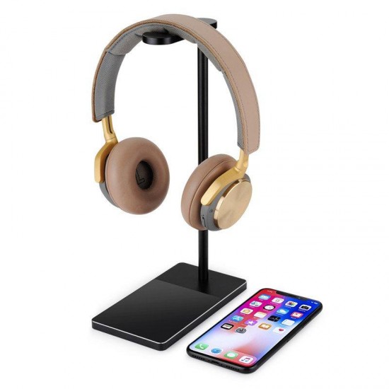 10W Oi Wireless Fast Charge Anti-slip Game Headphone Holder Headset Stand for iPhone X Mobile Phone