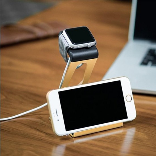 2 in 1 Multi-function Charging Holder Aluminum Alloy Phone Stand for iPhone iPad iwatch Xiaomi