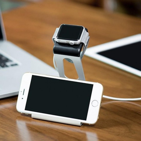 2 in 1 Multi-function Charging Holder Aluminum Alloy Phone Stand for iPhone iPad iwatch Xiaomi